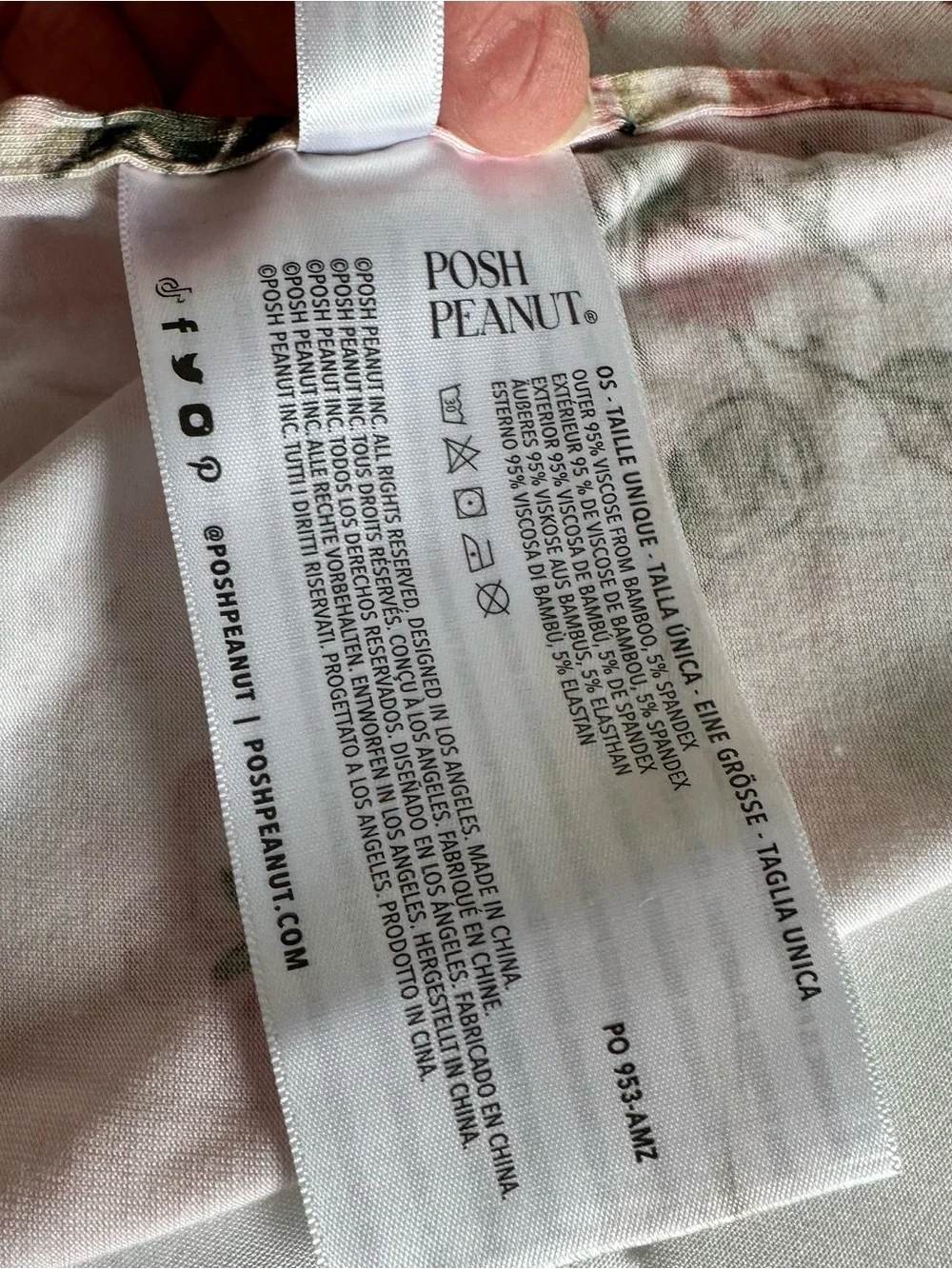 Posh Peanut Pink Floral Swaddle Blanket “Everly Rose”